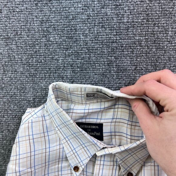 Gitman Bros Button Up Shirt White Fashion Post Louisville Large White Check - Picture 14 of 16